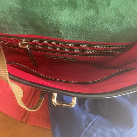 DOONEY & BOURKE LEATHER FLAP BACKPACK PURSE BROWN - Picture 10 of 14